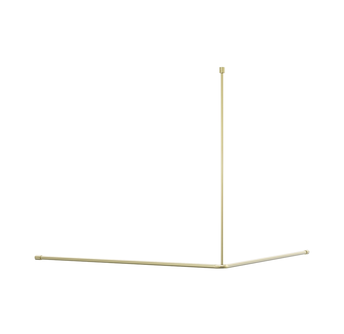 Hoek douchegordijnrail 1200×1200 mm RVS geborsteld champagne goud PVD | douche rail | Owen & Finch Care (OFCR0006BG)