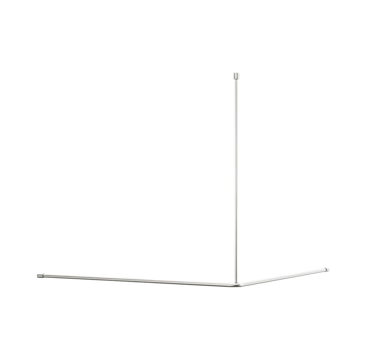 Hoek douchegordijnrail 1200×1200 mm RVS geborsteld nikkel | douche rail | Owen & Finch Care (OFCR0006BN)