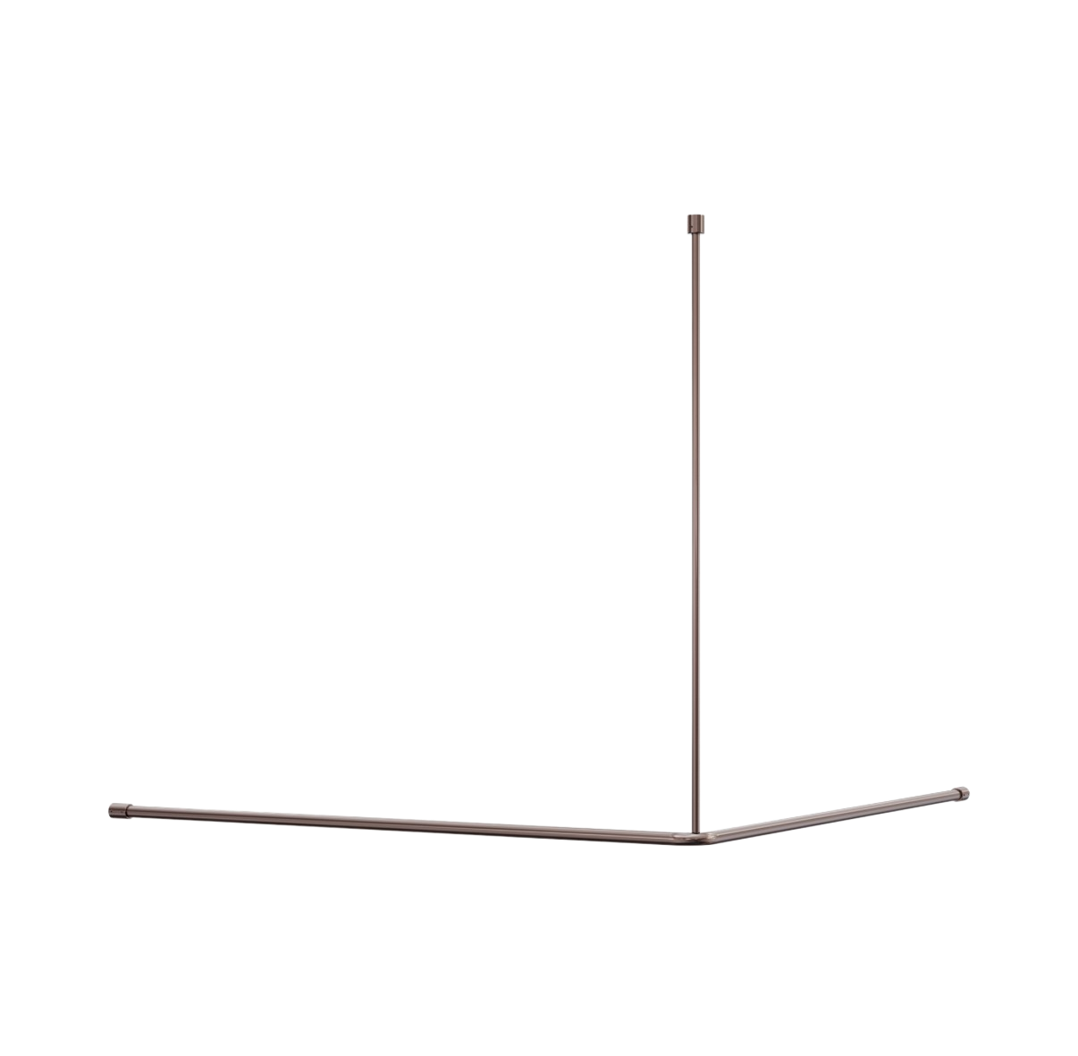Hoek douchegordijnrail 1200×1200 mm RVS geborsteld satijn brons PVD | douche rail | Owen & Finch Care (OFCR0006BZ)