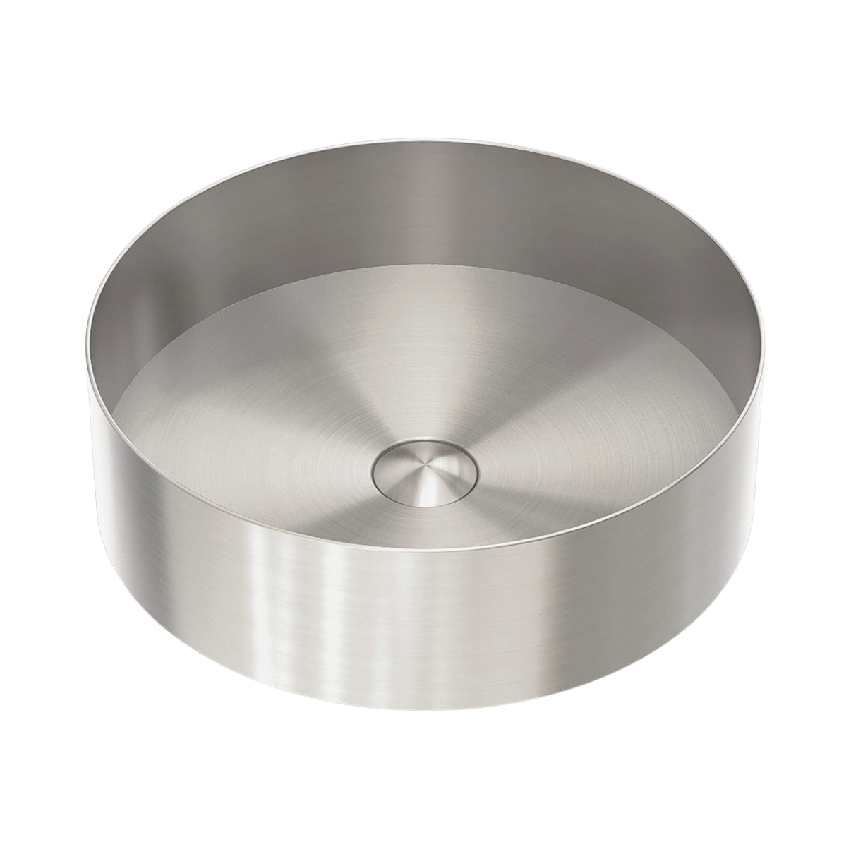 Owen & Finch RVS Waskom Geborsteld Nikkel | Luxe Ronde Opbouw Waskom 400 mm (OFB401rBN)