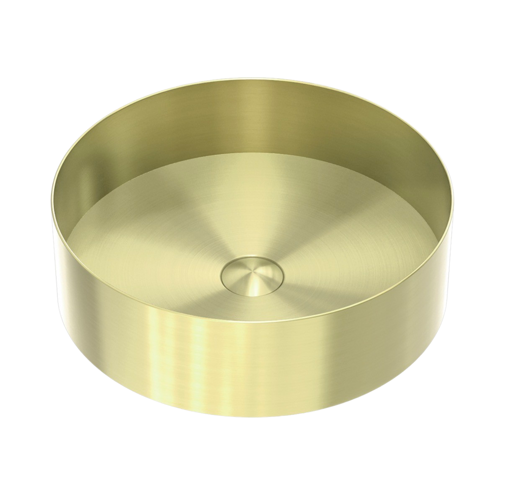 Owen & Finch RVS Waskom Geborsteld Champagne Goud PVD | Luxe Ronde Opbouw Waskom 400 mm (OFB401rBG)