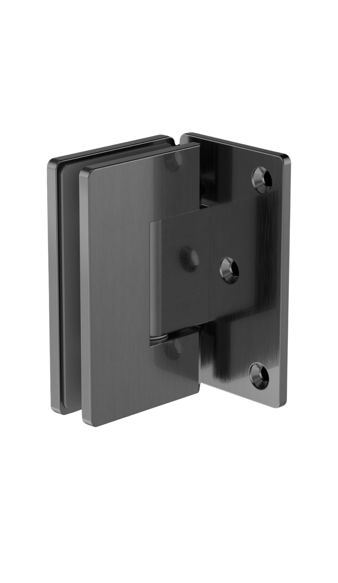 Owen &amp; Finch Brass Glass-to-Glass Hinge 90° | Glass Hardware for Shower Doors Gun Metal PVD (OFSH101GM)