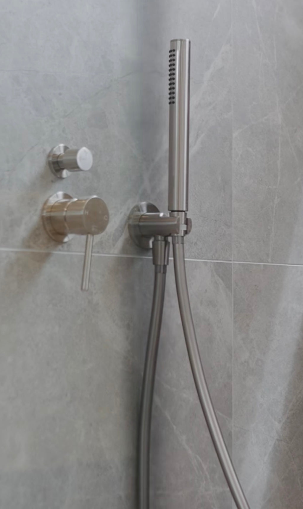 Owen &amp; Finch 2-Hole Built-in Mixer Tap with Vertical Diverter Brushed Nickel (OF221911sBN)