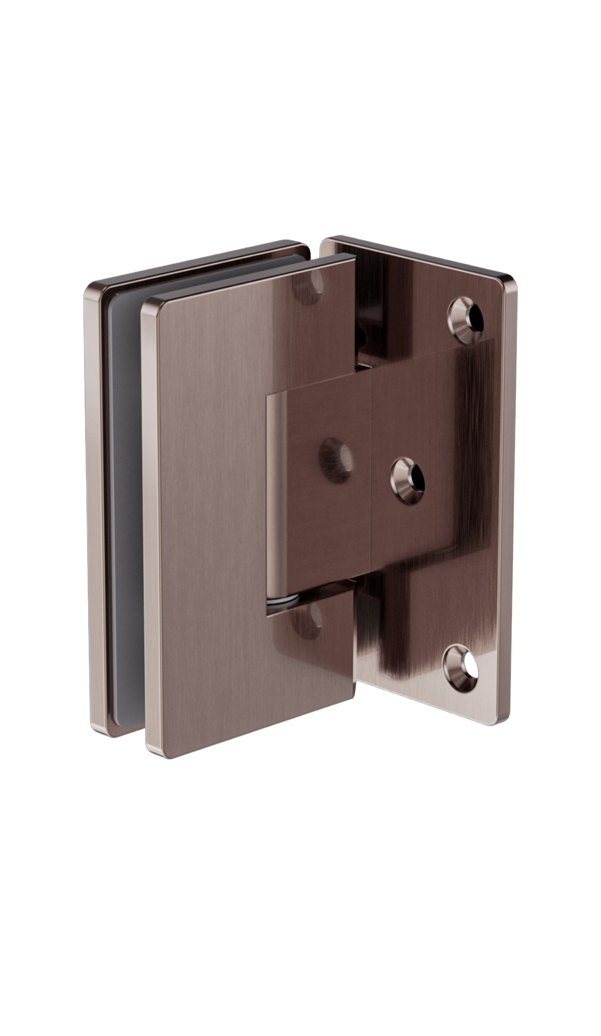 Owen &amp; Finch Brass Glass-to-Glass Hinge 90° | Glass Hardware for Shower Doors Brushed Satin Bronze PVD (OFSH101BZ)