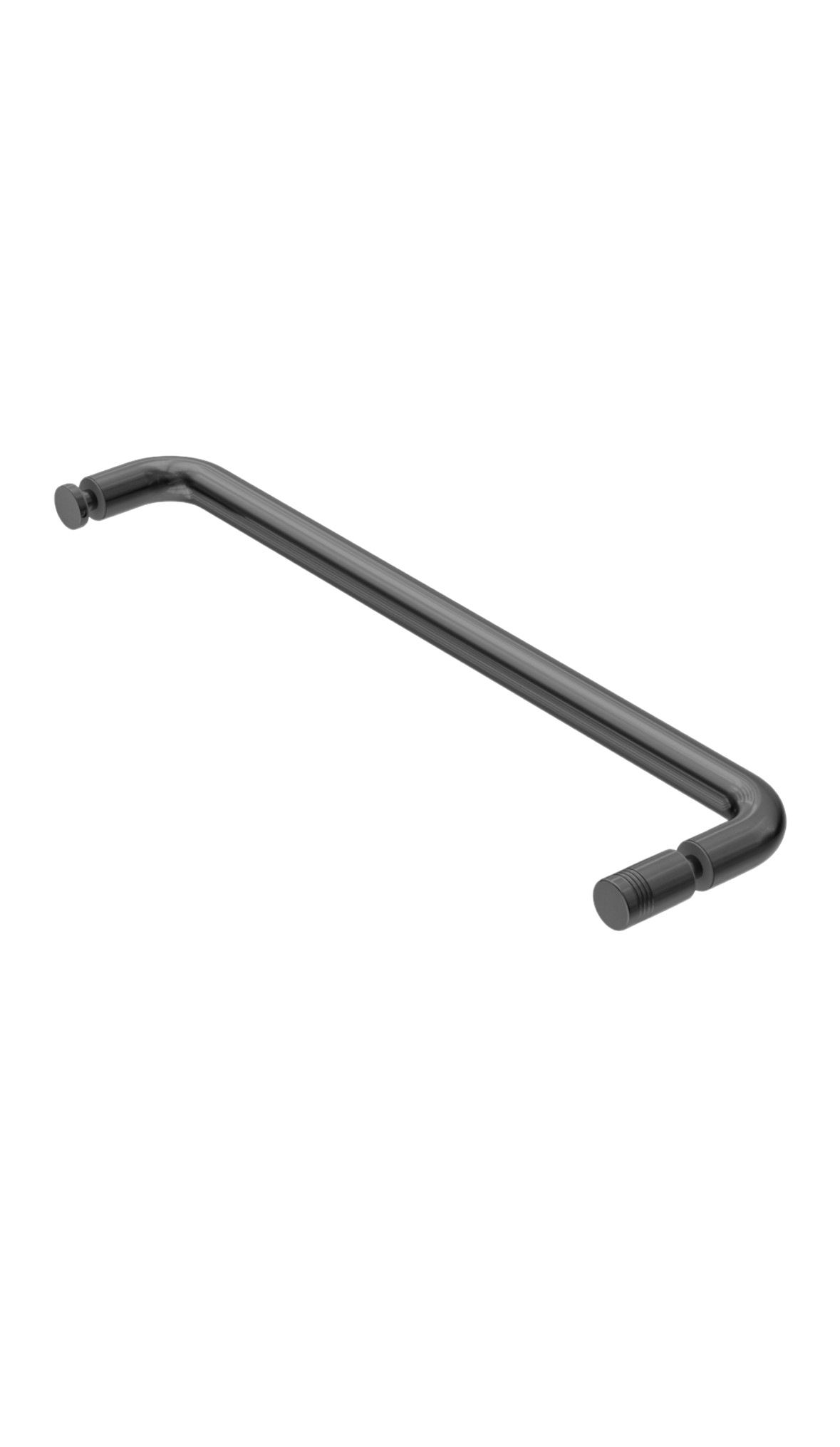 Owen &amp; Finch Brass Shower Door Handle Gun Metal | Round 25mm Glass Fittings PVD (OFSH303aGM)