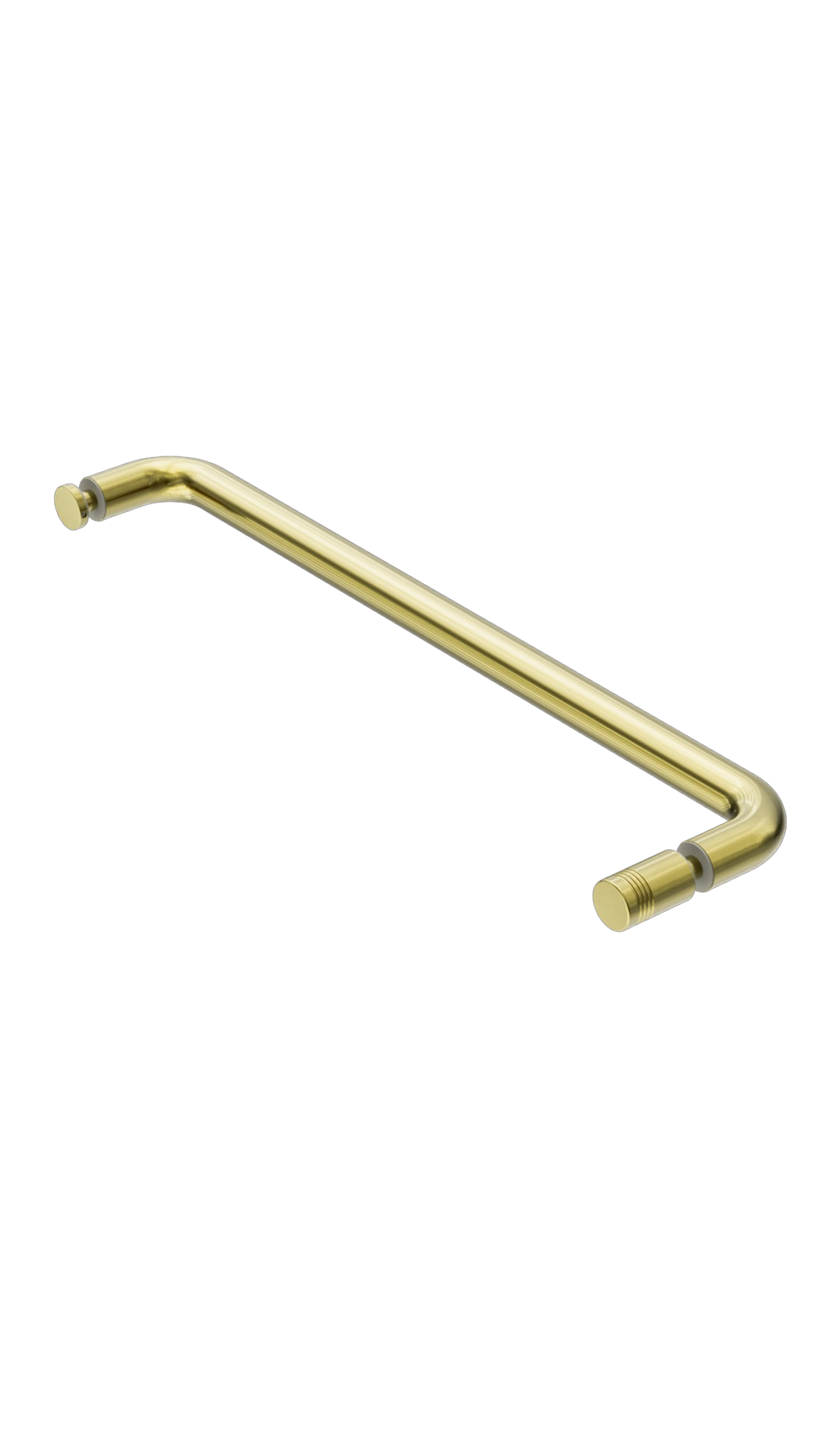Owen &amp; Finch Brushed Champagne Gold Brass Shower Door Handle | Round 25mm Glass Fittings PVD (OFSH303aBG)