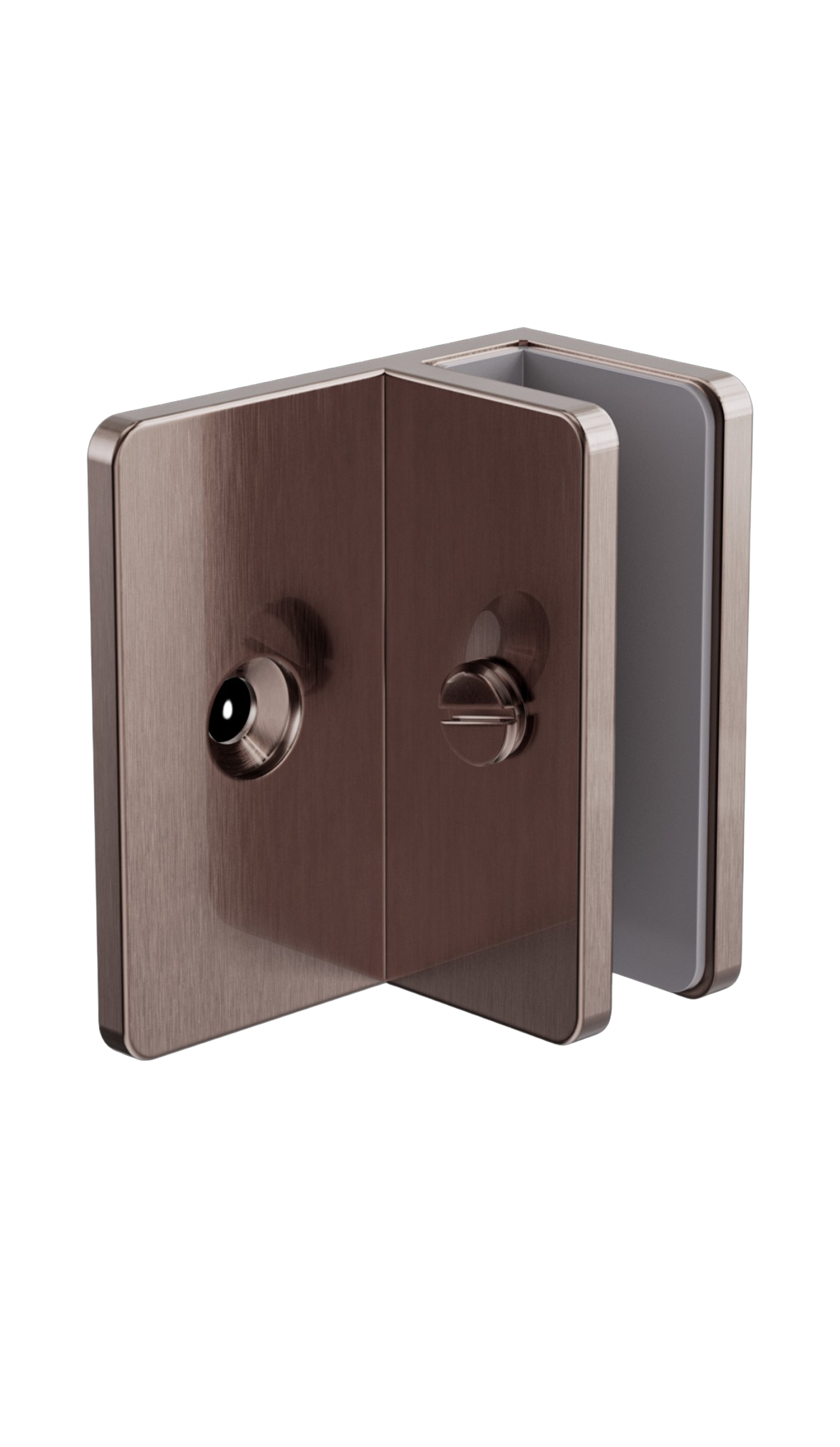 Owen &amp; Finch Brass Glass Fittings 90° – U-Shaped Mounting Bracket for 10mm Glass Brushed Satin Bronze PVD (OFSH202BZ)
