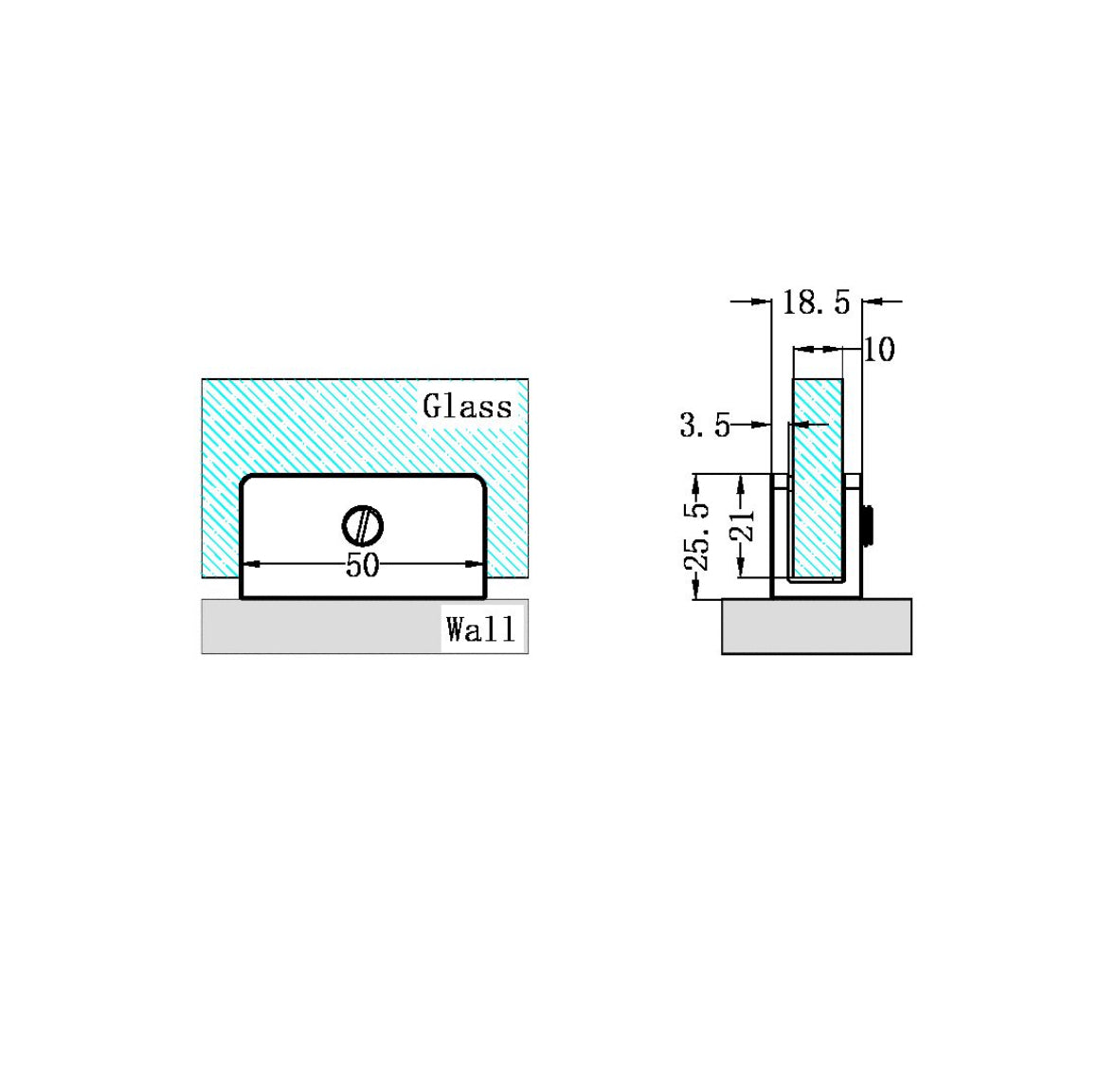 Owen & Fich Glasbeslag U-Beugel Brushed Satin Bronze PVD (OFSH203BZ)