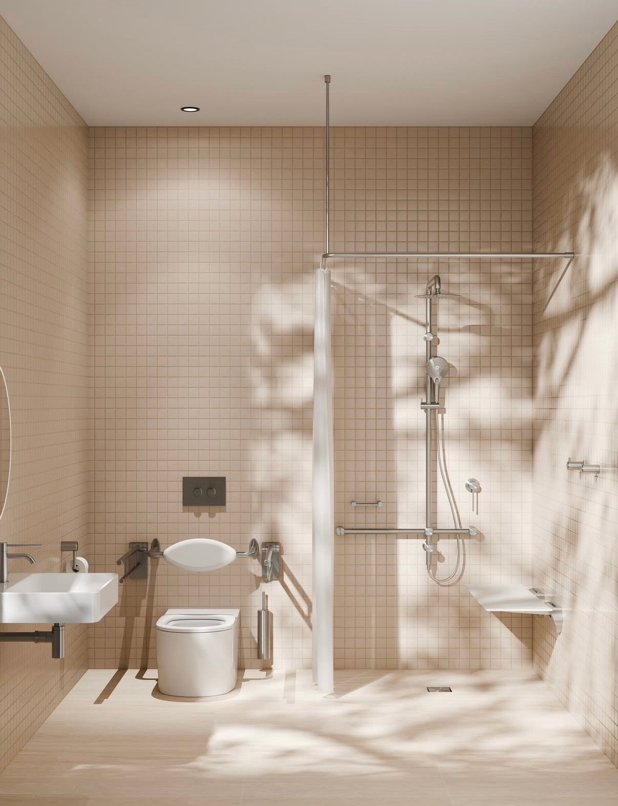 Inklapbare Douchestoel Chroom 960x330 mm | Owen & Finch Care (OFCR0002CH)