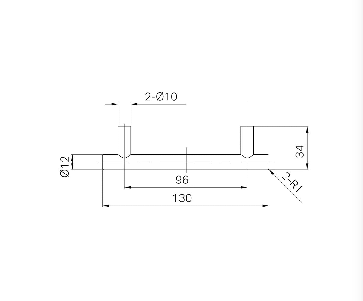 Ladegreep & Kastgreep 316L RVS Geborsteld Nikkel| Lengte 130mm | Owen & Finch (OF25F002BN)