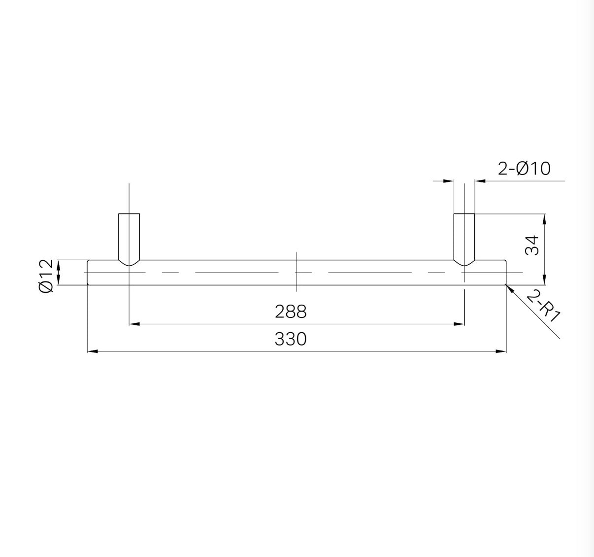 Ladegreep & Kastgreep 316L RVS Geborsteld Brons PVD | Lengte 330mm | Owen & Finch (OF25F004BZ)