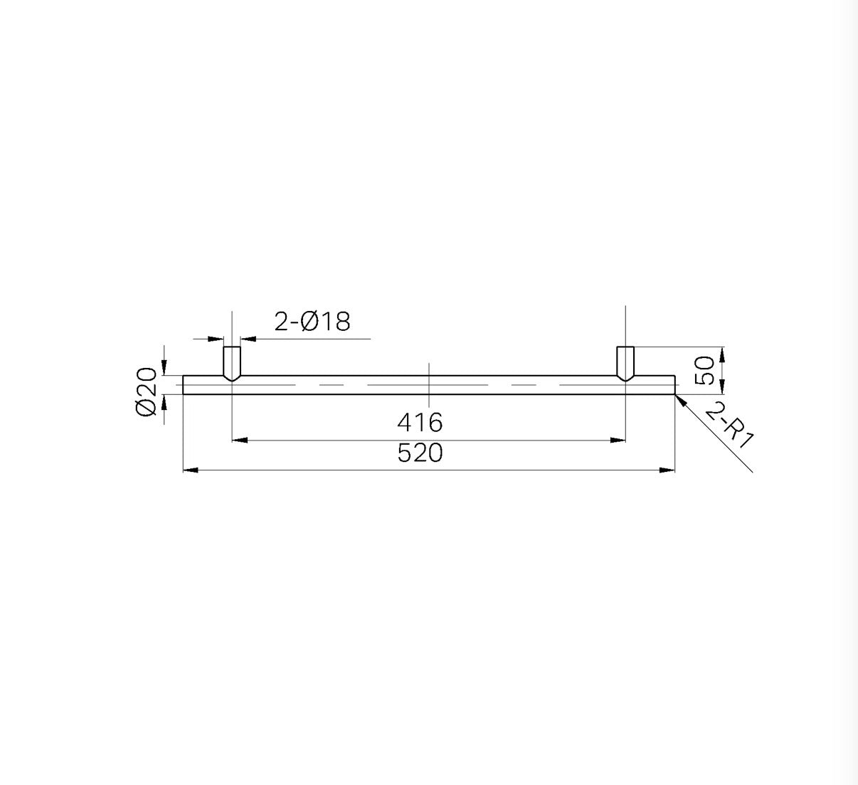 Ladegreep & Kastgreep 316L RVS Geborsteld Brons PVD | Lengte 520mm | Owen & Finch (OF25F005BZ)
