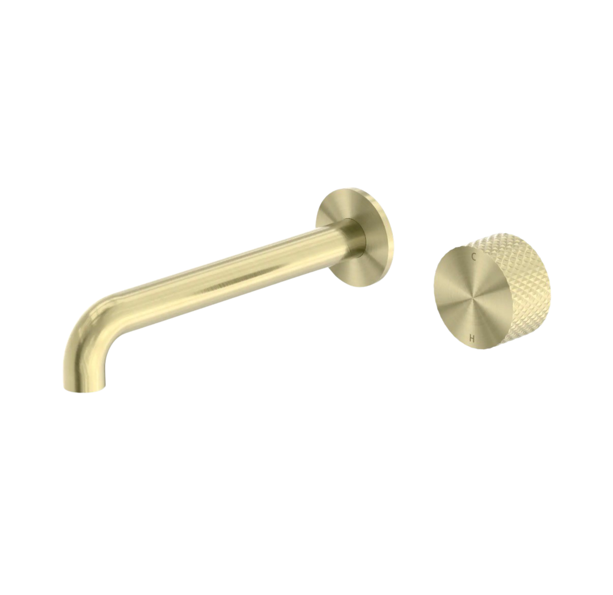 Inbouw Wandkraan Messing Geborsteld Champagne Goud PVD Met Diamantkarteling | Meerdere Uitlooplengtes | Owen & Finch (OF252007aBG)