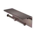Toiletrolhouder RVS Geborsteld Satijn Brons PVD Met Reserverolhouder en Planchet | Owen & Finch (OF1986eBZ)