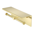 Toiletrolhouder RVS Geborsteld Champagne Goud PVD Met Reserverolhouder en Planchet | Owen & Finch (OF1986eBG)