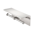 Toiletrolhouder RVS Geborsteld Nikkel Met Reserverolhouder en Planchet | Owen & Finch (OF1986eBN)