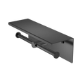 Toiletrolhouder RVS Geborsteld Gun Metal PVD Met Reserverolhouder en Planchet | Owen & Finch (OF1986eGM)