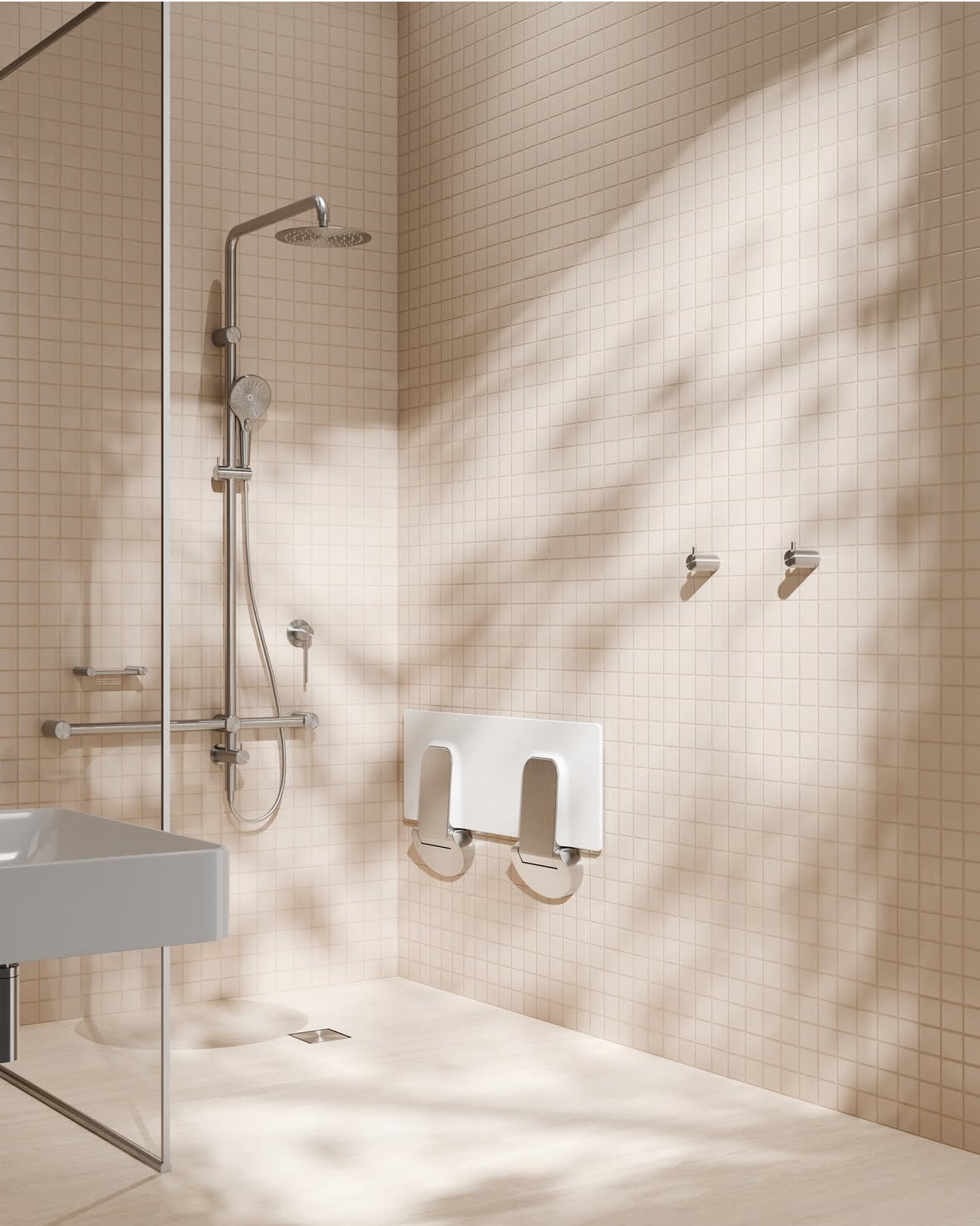Owen &amp; Finch Stainless Steel Care Shower Set with Brushed Satin Bronze Handrail and PVD Mixer Tap (OFCS008BZ)