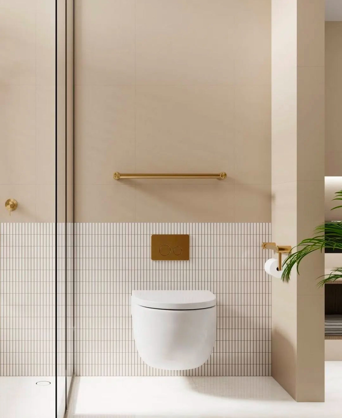 Owen &amp; Finch Stainless Steel Care 25mm Wall Handle Brushed Champagne Gold PVD