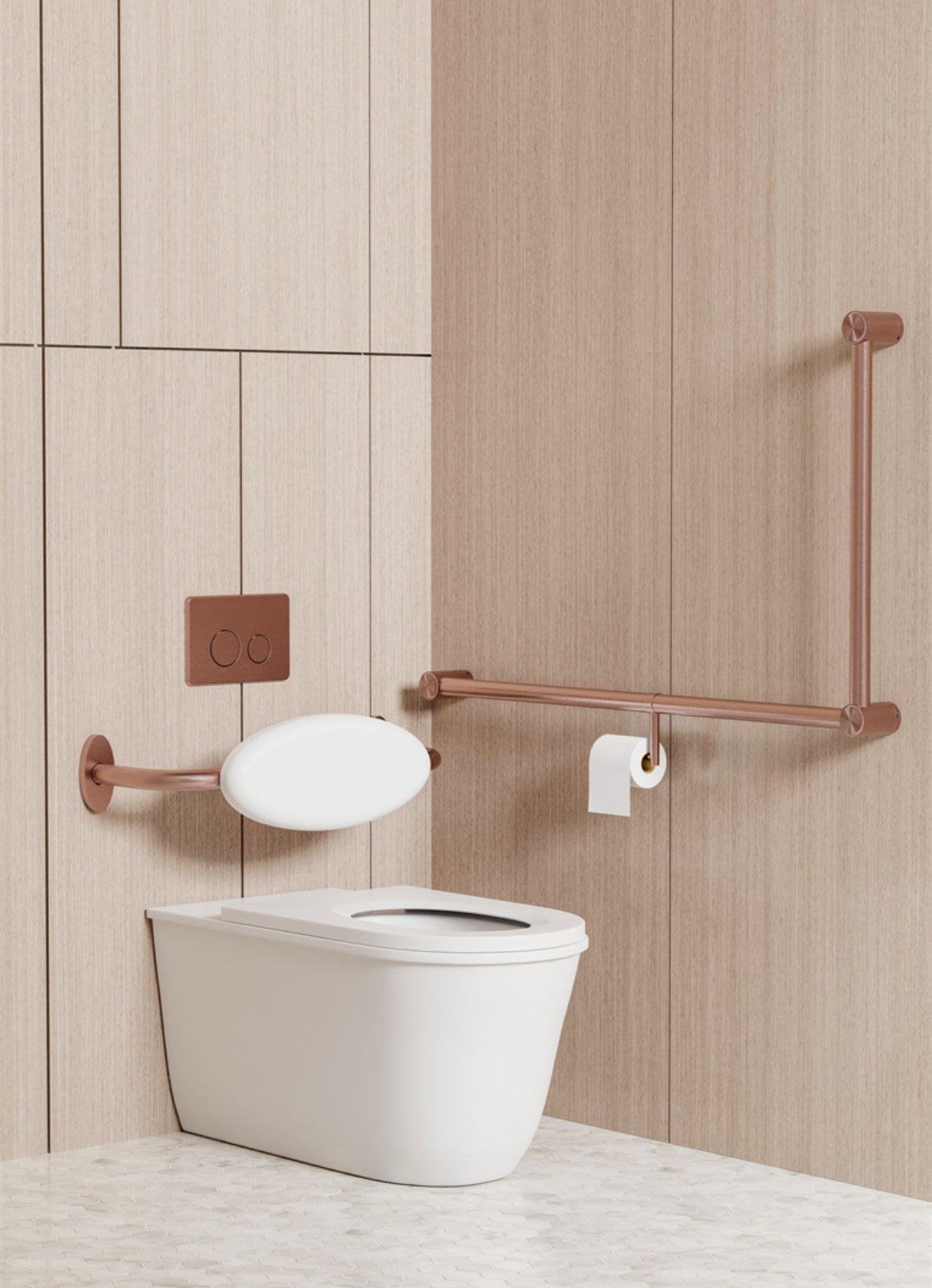 Owen & Finch Mecca Care Toiletrolhouder Voor Wandgreep Brushed Satin Bronze PVD (OFCR3286tBZ)