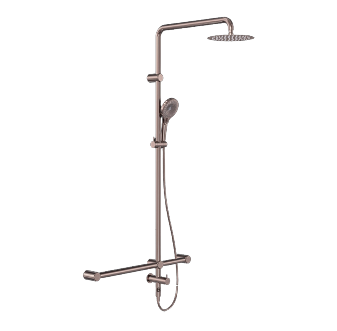 Owen &amp; Finch Stainless Steel Care Shower Set with Brushed Satin Bronze Handrail and PVD Mixer Tap (OFCS008BZ)