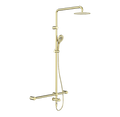 Regendoucheset RVS Met Handdouche En Leuning Geborsteld Champagne Goud PVD | Owen & Finch Care (OFCS008BG)