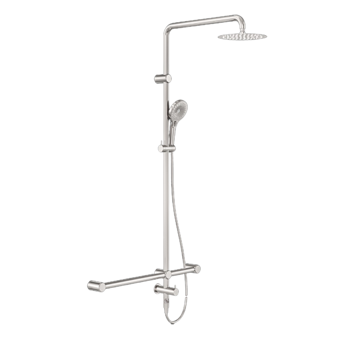 Owen &amp; Finch Stainless Steel Care Shower Set with Brushed Nickel Handrail and Mixer Tap (OFCS008BN)