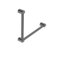 Wandleuning 90° RVS Doorlopend Geborsteld Gun Metal PVD 450x450 mm | Owen & Finch Care (OFCR3290aGM)