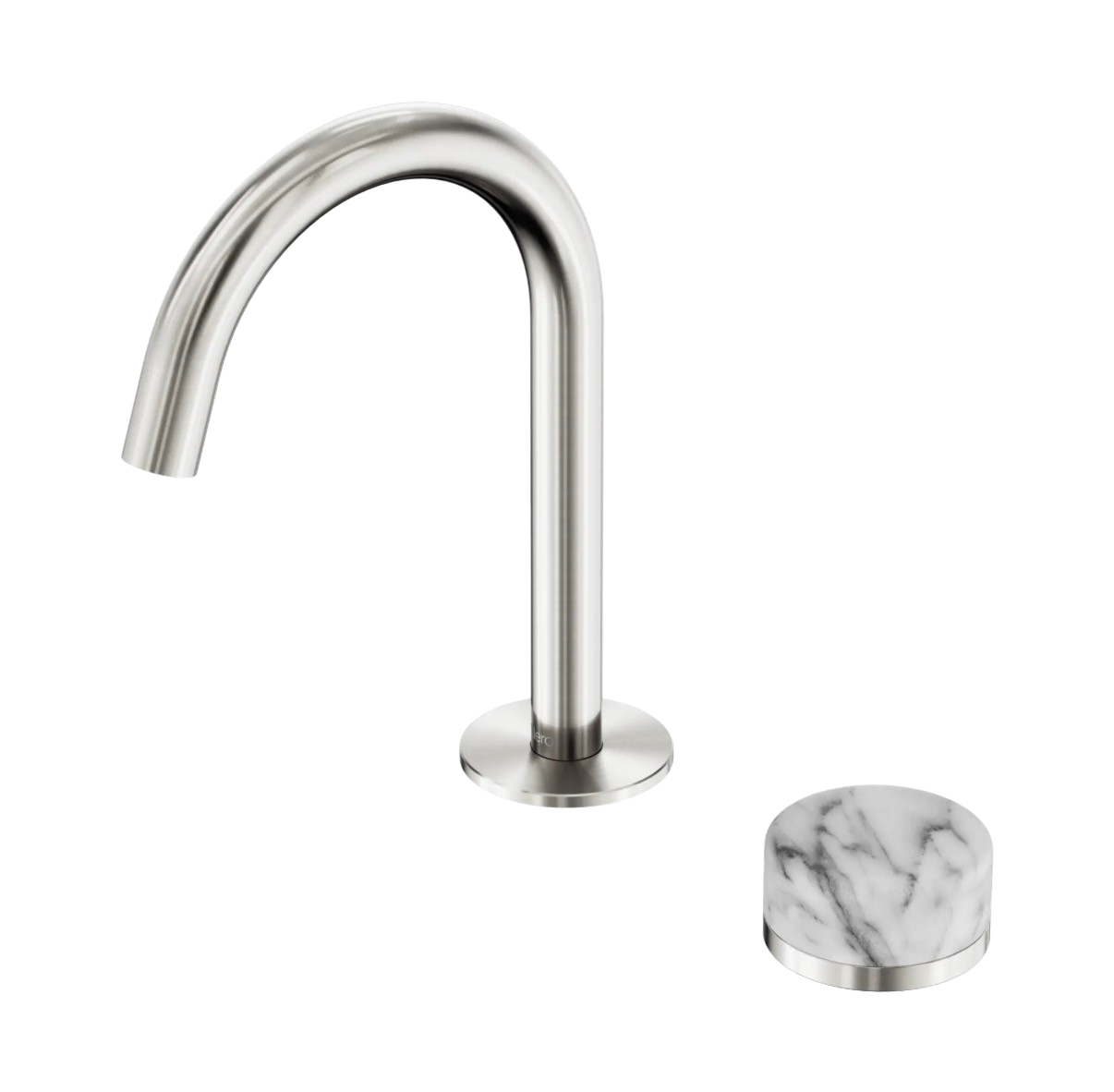 Owen & Finch 2-gats Progressive Inbouw Lage Wastafelmengkraan Met Marmeren Greep Geborsteld Nikkel (OF24E034BN)