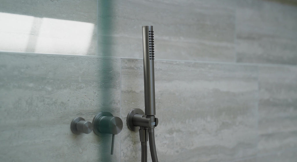 Owen &amp; Finch 2-Hole Built-in Mixer Tap with Horizontal Diverter Gun Metal PVD (OF221911uGM)