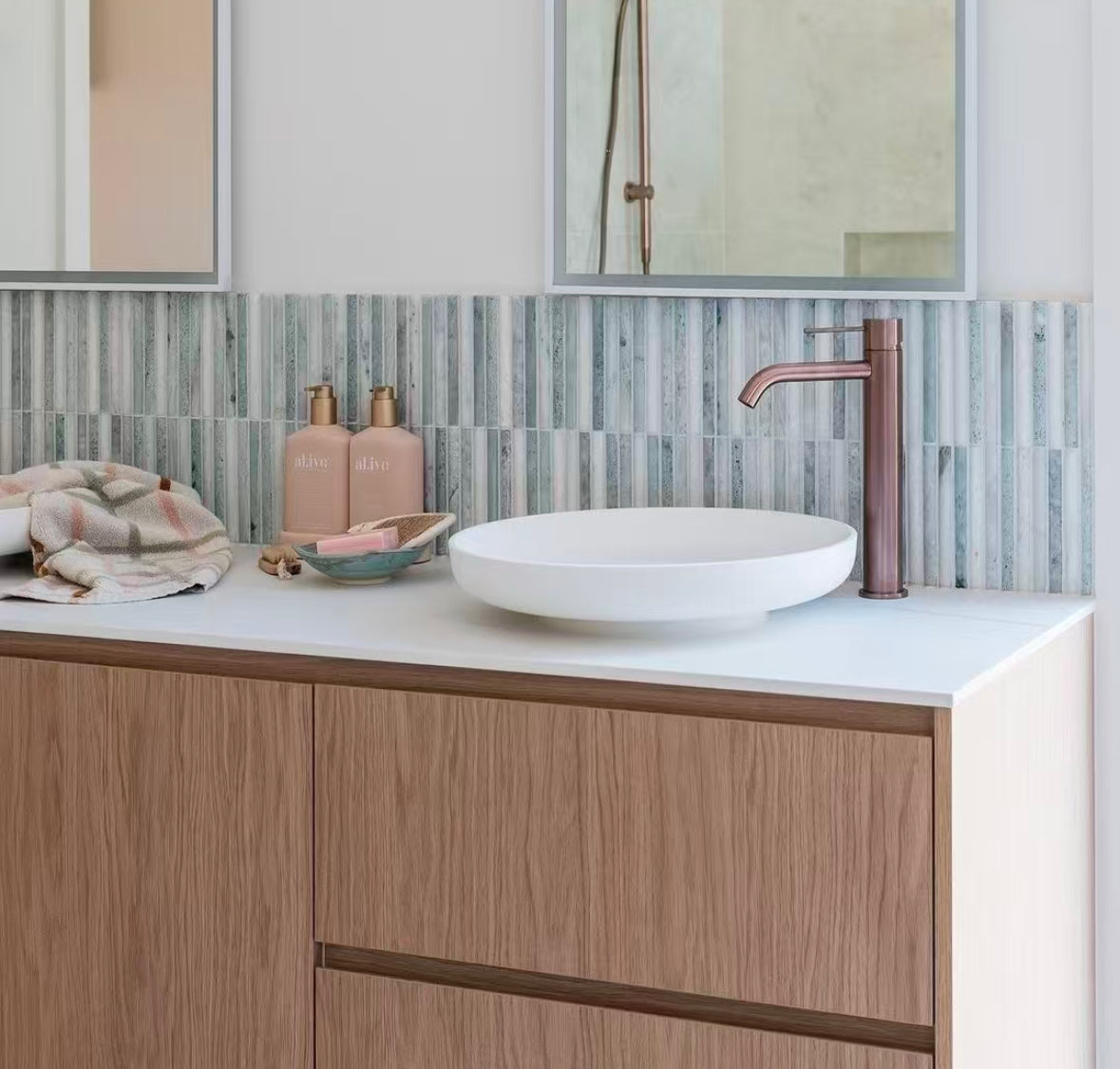 Owen &amp; Finch Single-Hole Basin Mixer Tap, Tall Model, Brushed Satin Bronze PVD (OF221901aBZ)