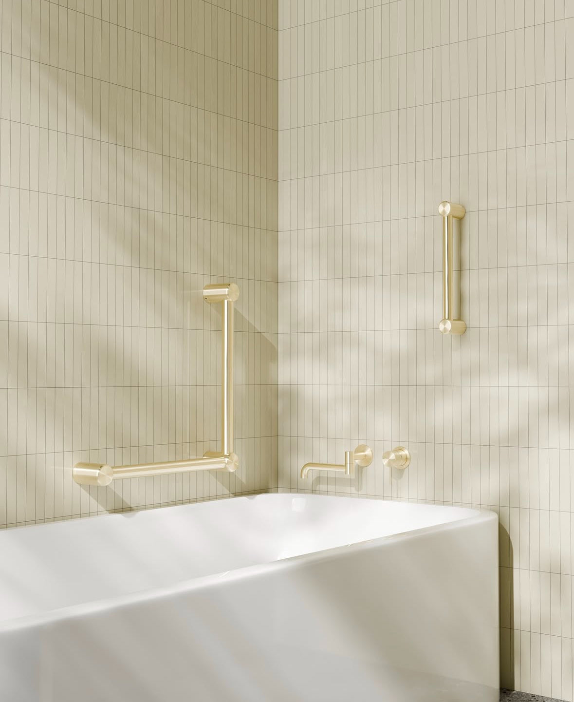 Owen &amp; Finch Stainless Steel Care 32mm Wall Grab Bar 90 Degrees 450x450MM Continuous Brushed Champagne Gold (OFCR3290aBG)