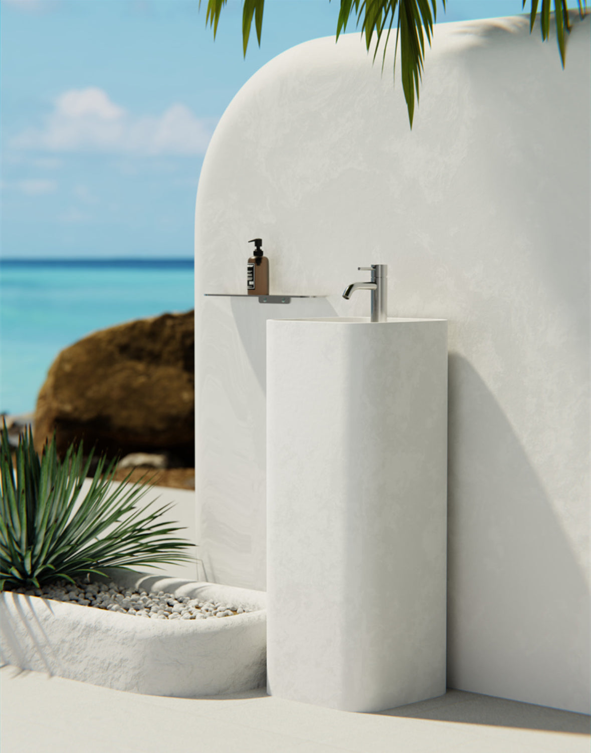 Owen &amp; Finch Low Basin Faucet - 316L Stainless Steel - Brushed Nickel - Indoor &amp; Outdoor Use (OF162201BN)
