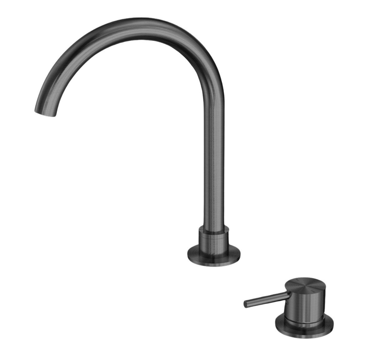 Owen & Finch Messing Inbouw Wastafelmengkraan Met Draaibare Uitloop - Geborsteld Gun Metal PVD (OF221901bGM)