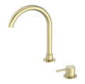 Wastafelkraan Messing Geborsteld Champagne Goud PVD Met Draaibare Uitloop | Owen & Finch (OF221901bBG)