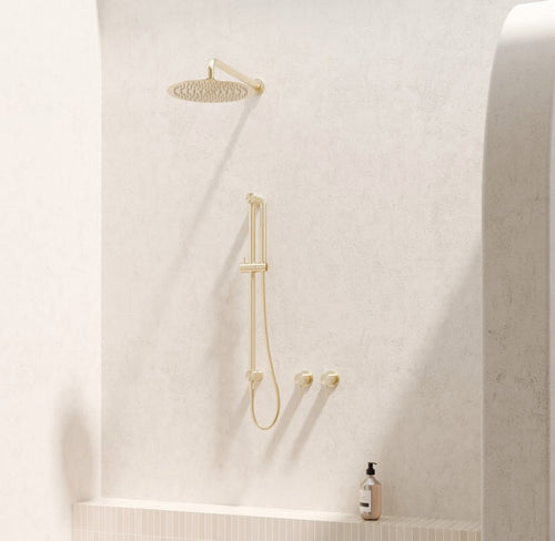 Buitendouche Met Glijstang 316L RVS Geborsteld Champagne Goud PVD | Owen & Finch (OF162205b01BG)