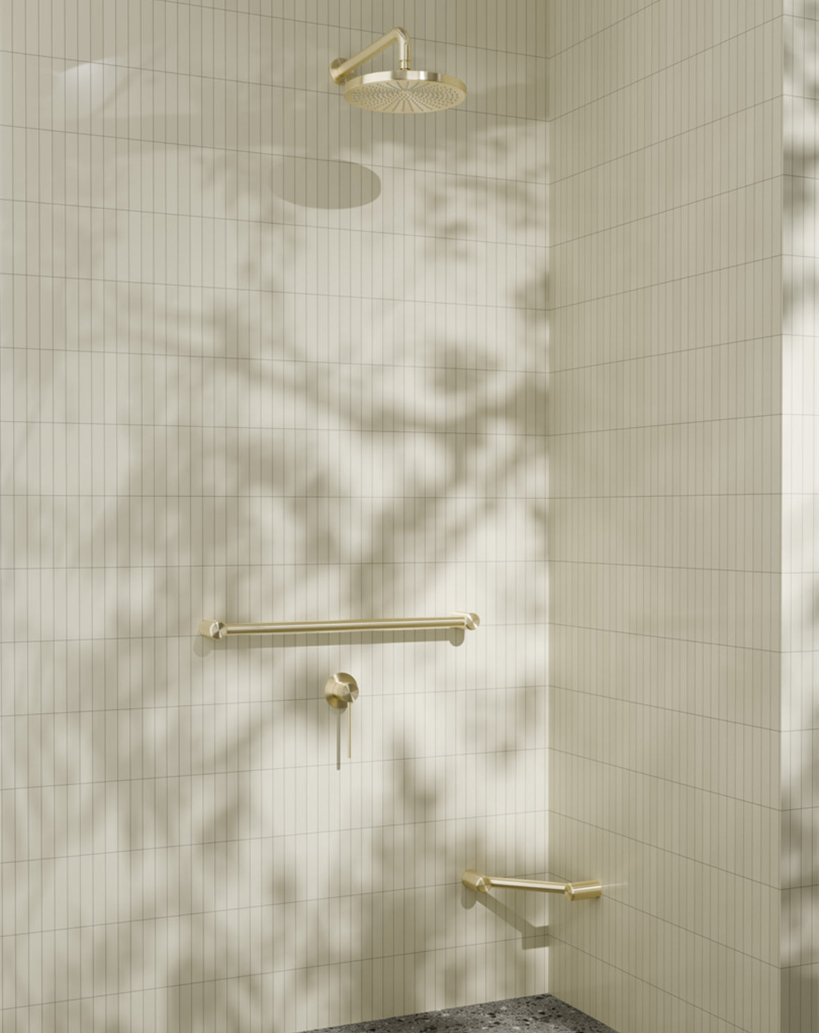 Owen &amp; Finch Curved Wall Arm Brushed Champagne Gold PVD (OF502BG)