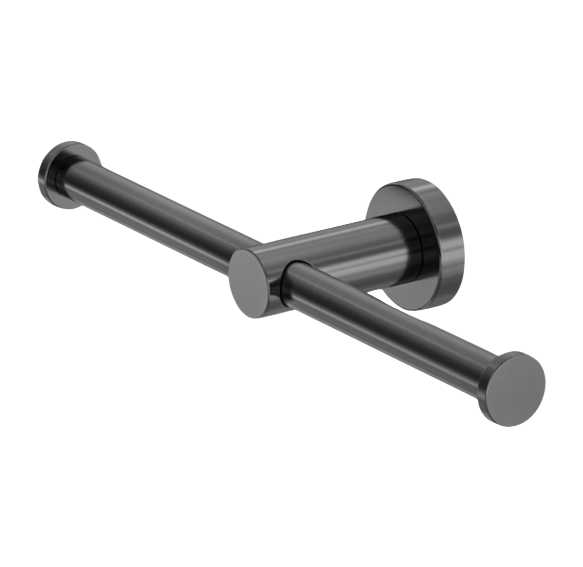 Owen &amp; Finch Stainless Steel Toilet Roll Holder with Spare Roll Holder – Brushed Gun Metal (PVD) – (OF1986dGM)
