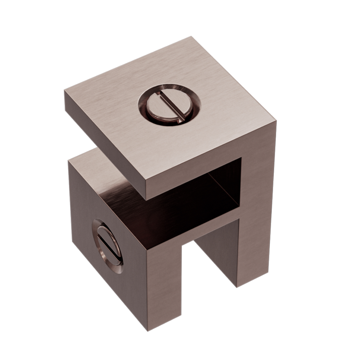 Owen &amp; Finch Glass Hardware Top Panel Glass-to-Glass Wall Mount Brushed Satin Bronze (OFSH201BZ)