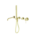 Inbouw Badkraan Messing Geborsteld Champagne Goud PVD Met Handdouche En Uitloop 230/260mm | Owen & Finch (OF221912hBG)