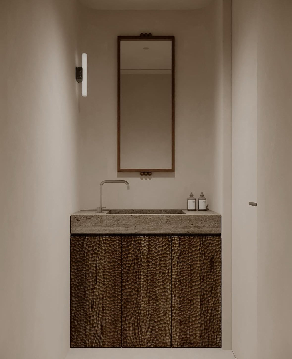 Owen &amp; Finch 2-Hole Built-in Basin Mixer Tap, Swivel, Brushed Nickel (OF221901cBN)