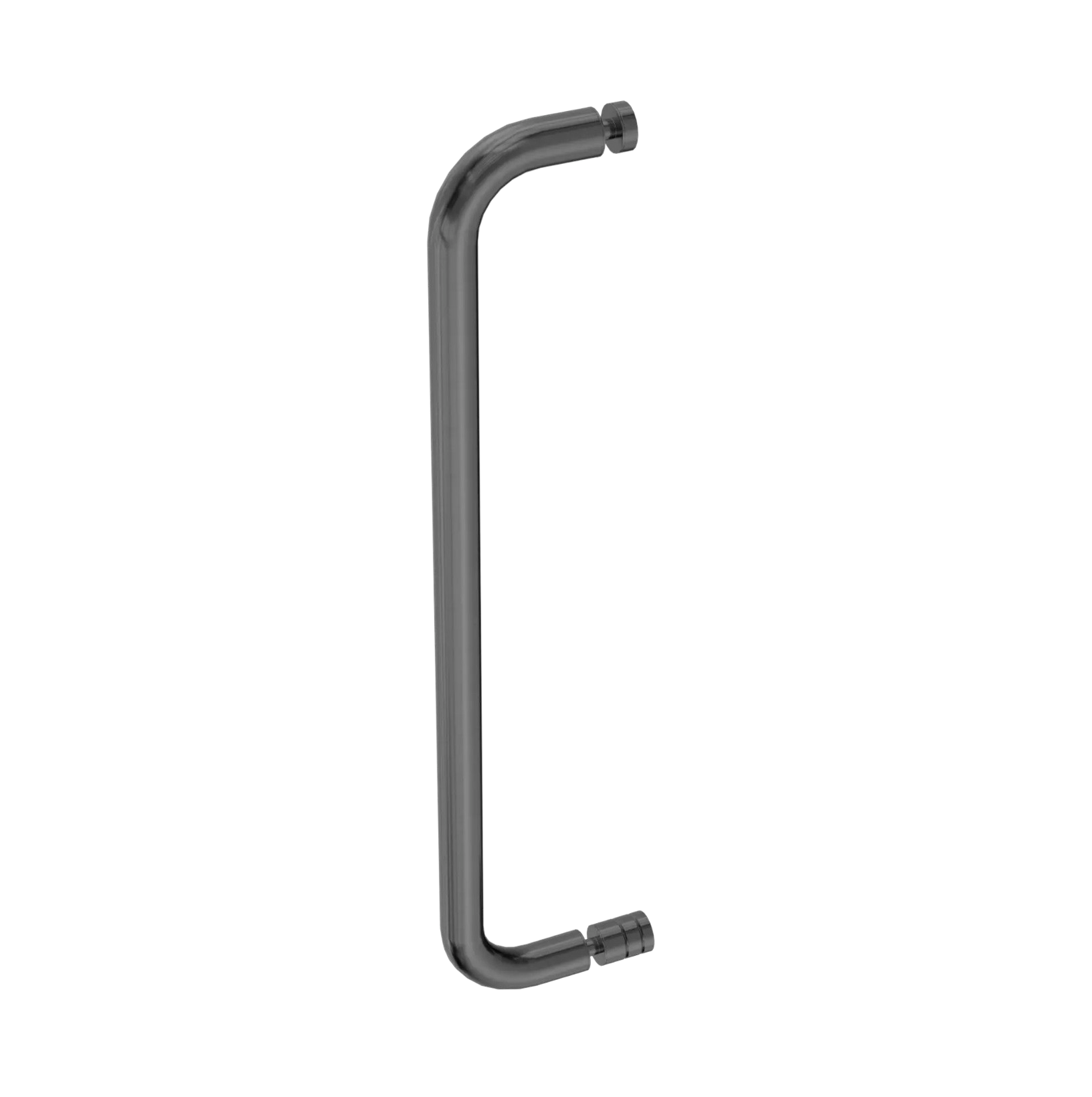 Owen &amp; Finch Brass Shower Door Handle Gun Metal | Round 25mm Glass Fittings PVD (OFSH303aGM)