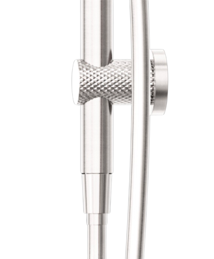 Owen &amp; Finch Brass Shower Set – Brushed Nickel | Thermostatic Mixer with Diamond Knurling, Hand Shower &amp; Rain Shower Ø250mm (OF251913BN)