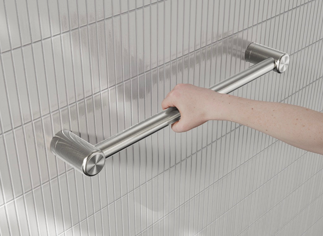 Owen & Finch Care wandgreep 32 mm – Geborsteld Nikkel – Voor minder-validen sanitaire ruimtes (OFCR2512BN)