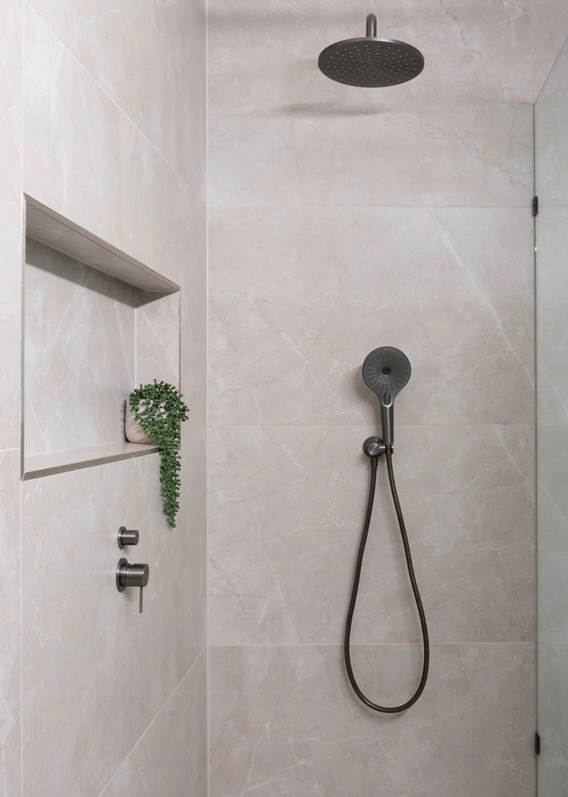 Owen &amp; Finch 2-Hole Built-in Mixer Tap with Vertical Diverter Gun Metal PVD (OF221911sGM)