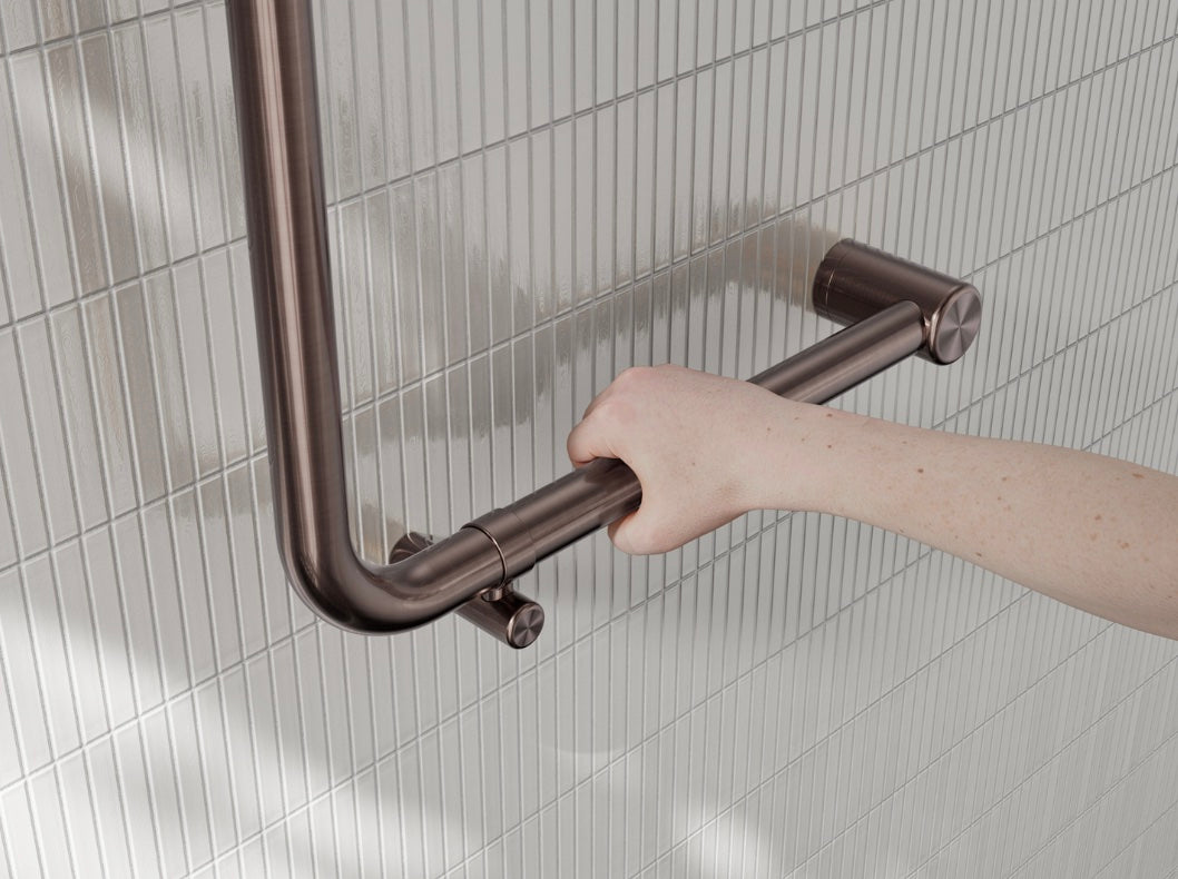 Owen & Finch RVS Care 32mm Wandgreep 90 Graden 450X450mm Geborsteld Satijn Brons PVD (OFCR3290dBZ)