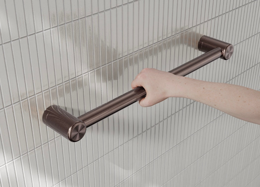 Owen & Finch Care wandgreep 25mm – Geborsteld Satijn Brons PVD – Voor minder-validen sanitaire ruimtes (OFCR2512BZ)