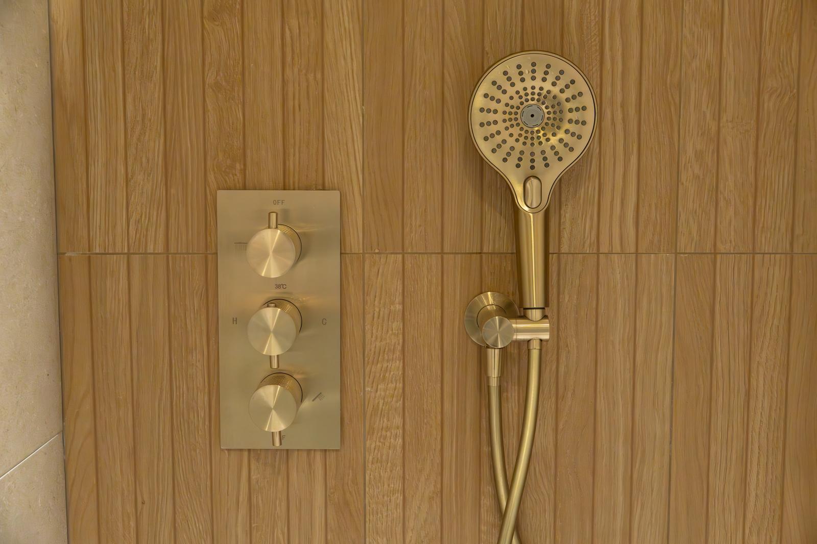 Owen & Finch Douchethermostaatkraan Geborsteld Champagne Goud PVD (OF251909wBG)