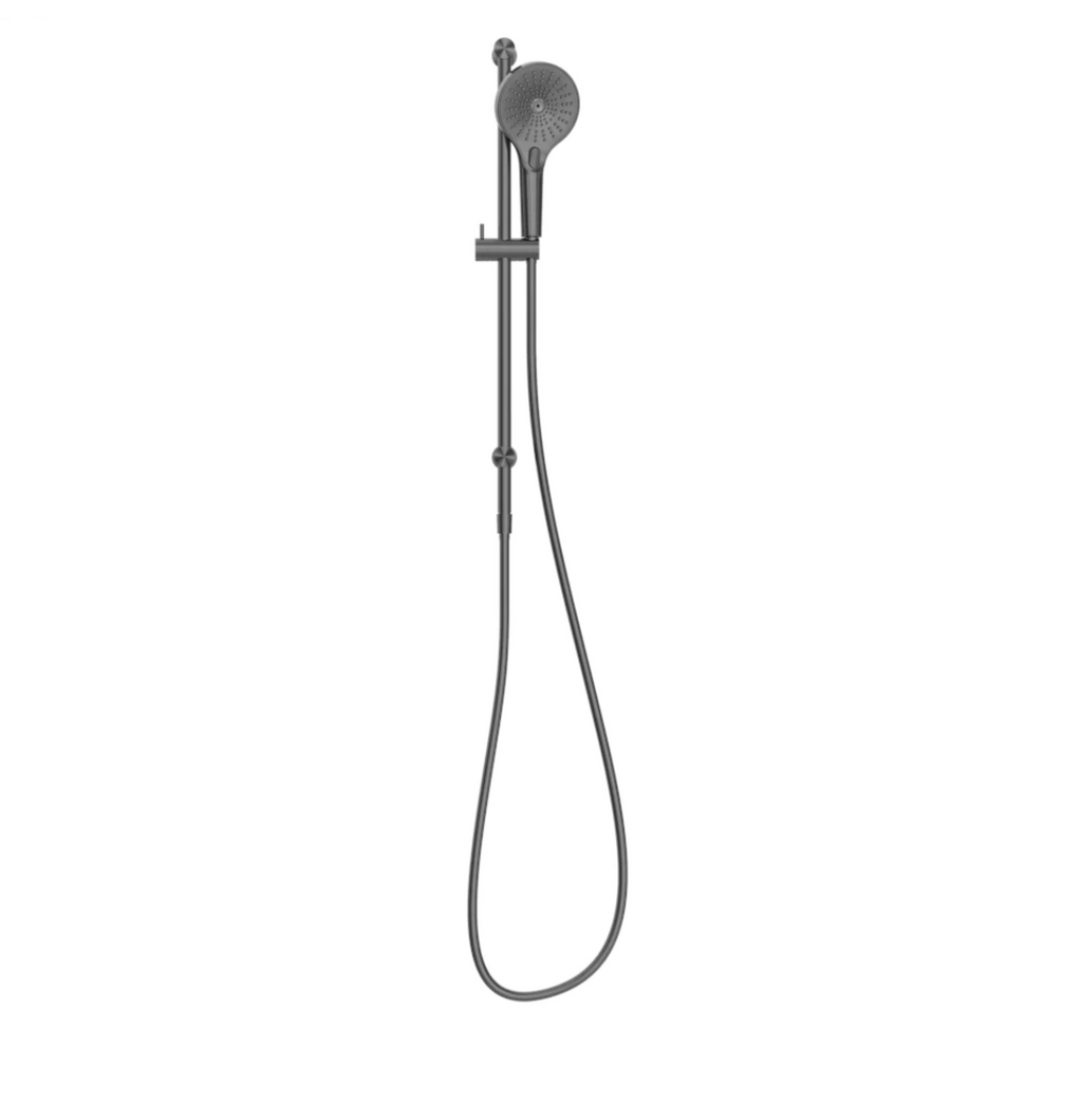 Owen &amp; Finch Brass Shower Set – Brushed Graphite (PVD) | Thermostatic Mixer with Diamond Knurling, Hand Shower &amp; Rain Shower Ø250mm (OF251913GR)