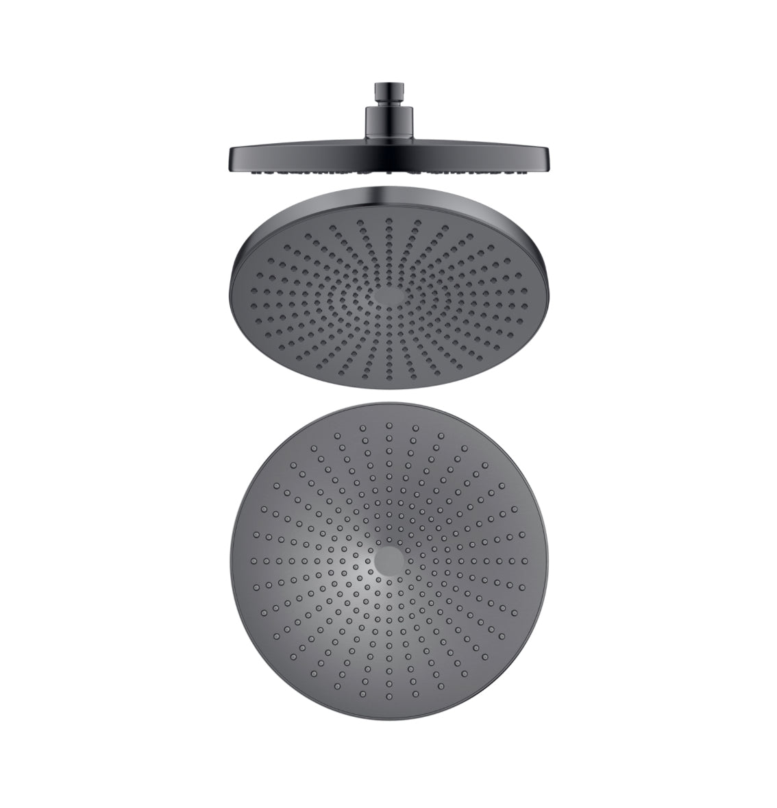 Owen & Finch Messing Doucheset – Geborsteld Grafiet (PVD) | Thermostaatkraan met Diamantkarteling, Handdouche & Regendouche Ø250mm (OF251913GR)